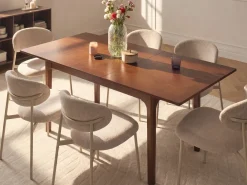 Tavolo da pranzo estensibile DELMAS Frasino scuro 160/200 cm 90 cm