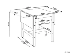 Tavolo da pranzo estensibile VERA Bianco 60/120 cm 74 cm Legno di pino