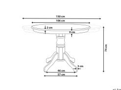 Tavolo da pranzo estensibile AKRON Bianco 106/150 cm 106 cm