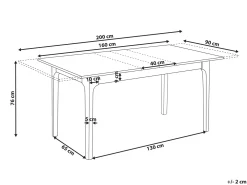 Tavolo da pranzo estensibile DELMAS Frassino chiaro 160/200 cm 90 cm