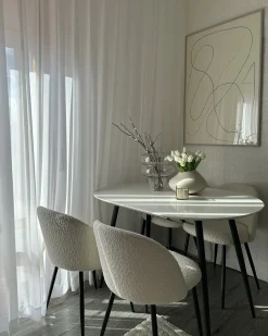 Tavolo da pranzo estensibile STAVERTON Bianco 120/160 cm 80 cm