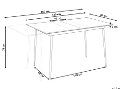 Tavolo da pranzo estensibile GELANDA Grigio 120/160 cm 80 cm