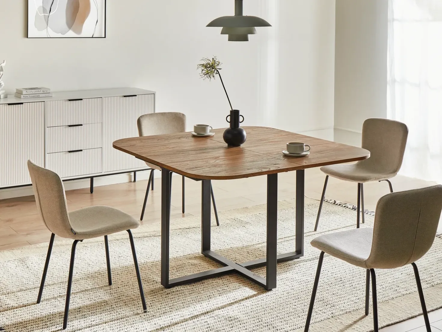 Tavolo da pranzo estensibile COOPER Marrone 120/160 cm 120 cm