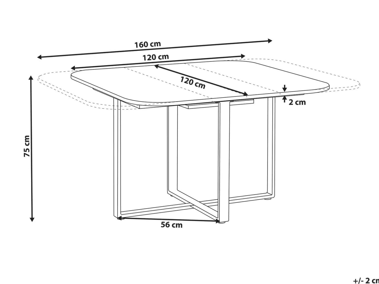 Tavolo da pranzo estensibile COOPER Marrone 120/160 cm 120 cm
