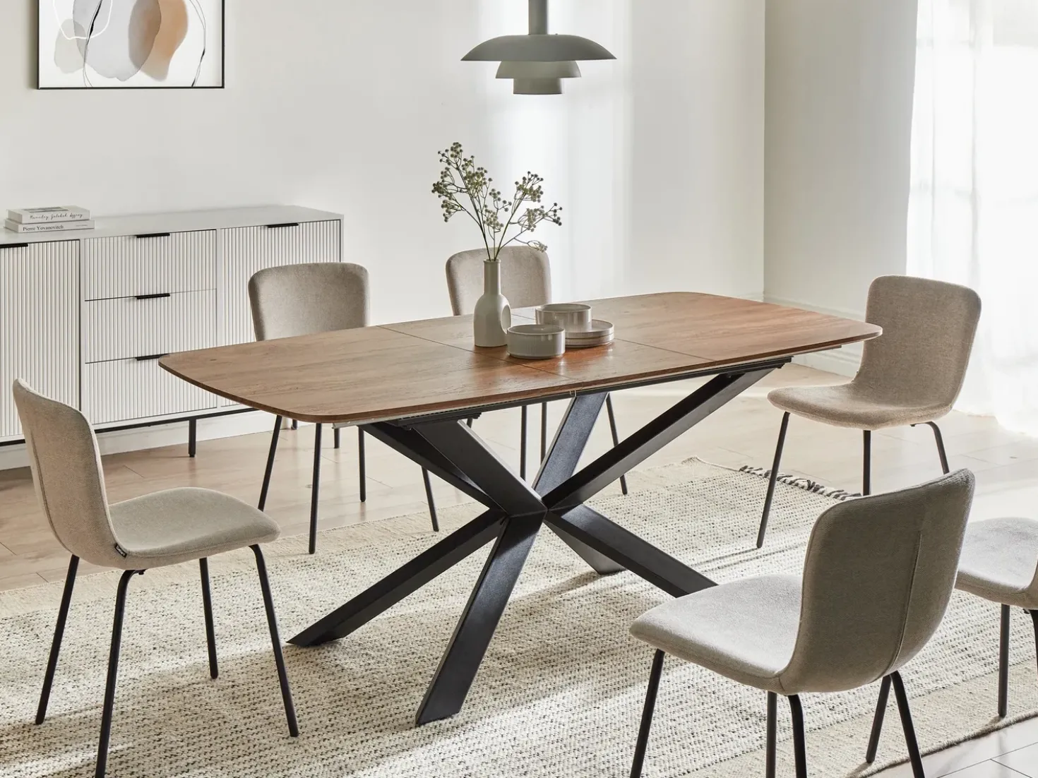 Tavolo da pranzo estensibile GAIRDNER Marrone 140/180 cm 90 cm