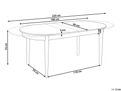 Tavolo da pranzo estensibile LARTO Frasino scuro 180/220 cm 90 cm