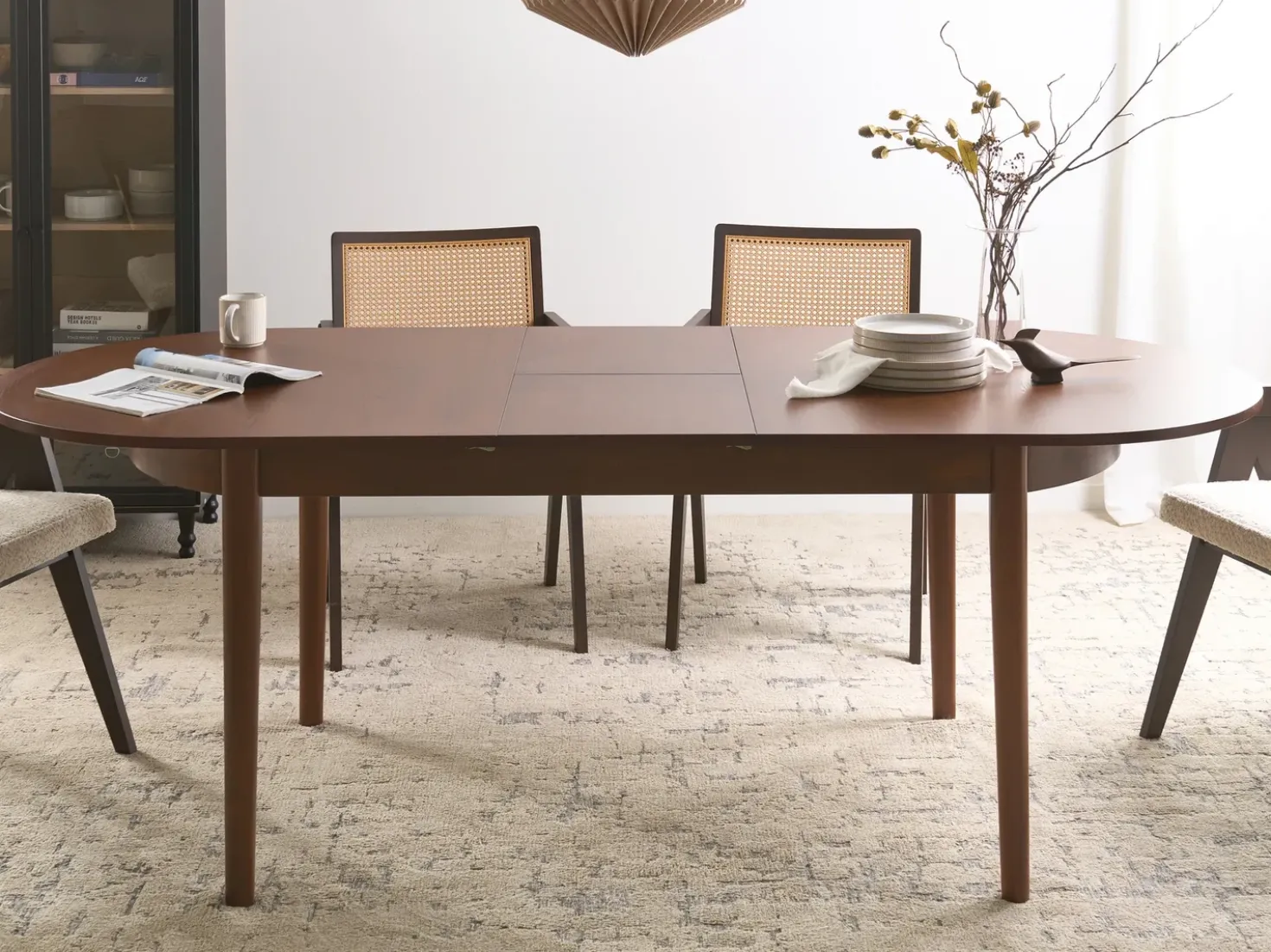 Tavolo da pranzo estensibile LARTO Frasino scuro 180/220 cm 90 cm