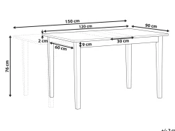 Tavolo da pranzo estensibile HOUSTON Marrone chiaro/Bianco 120/150 cm 90 cm Legno di pino