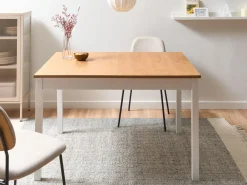 Tavolo da pranzo estensibile HOUSTON Marrone chiaro/Bianco 120/150 cm 90 cm Legno di pino