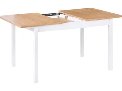 Tavolo da pranzo estensibile HOUSTON Marrone chiaro/Bianco 120/150 cm 90 cm Legno di pino