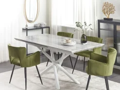 Tavolo da pranzo estensibile MOIRA Bianco 160/200 cm 90 cm
