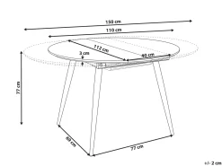 Tavolo da pranzo estensibile SENIAC Marrone 110/150 cm 112 cm
