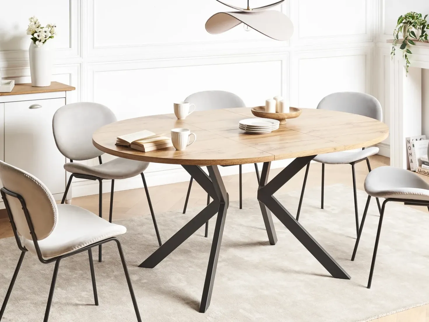 Tavolo da pranzo estensibile CARLEA Marrone chiaro 120/160 cm 120 cm