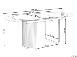 Tavolo da pranzo estensibile DULVERTON Bianco 160/200 cm 90 cm