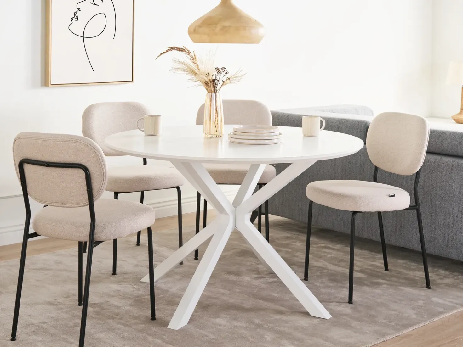 Tavolo da pranzo FITZROY Bianco 120 cm 120 cm