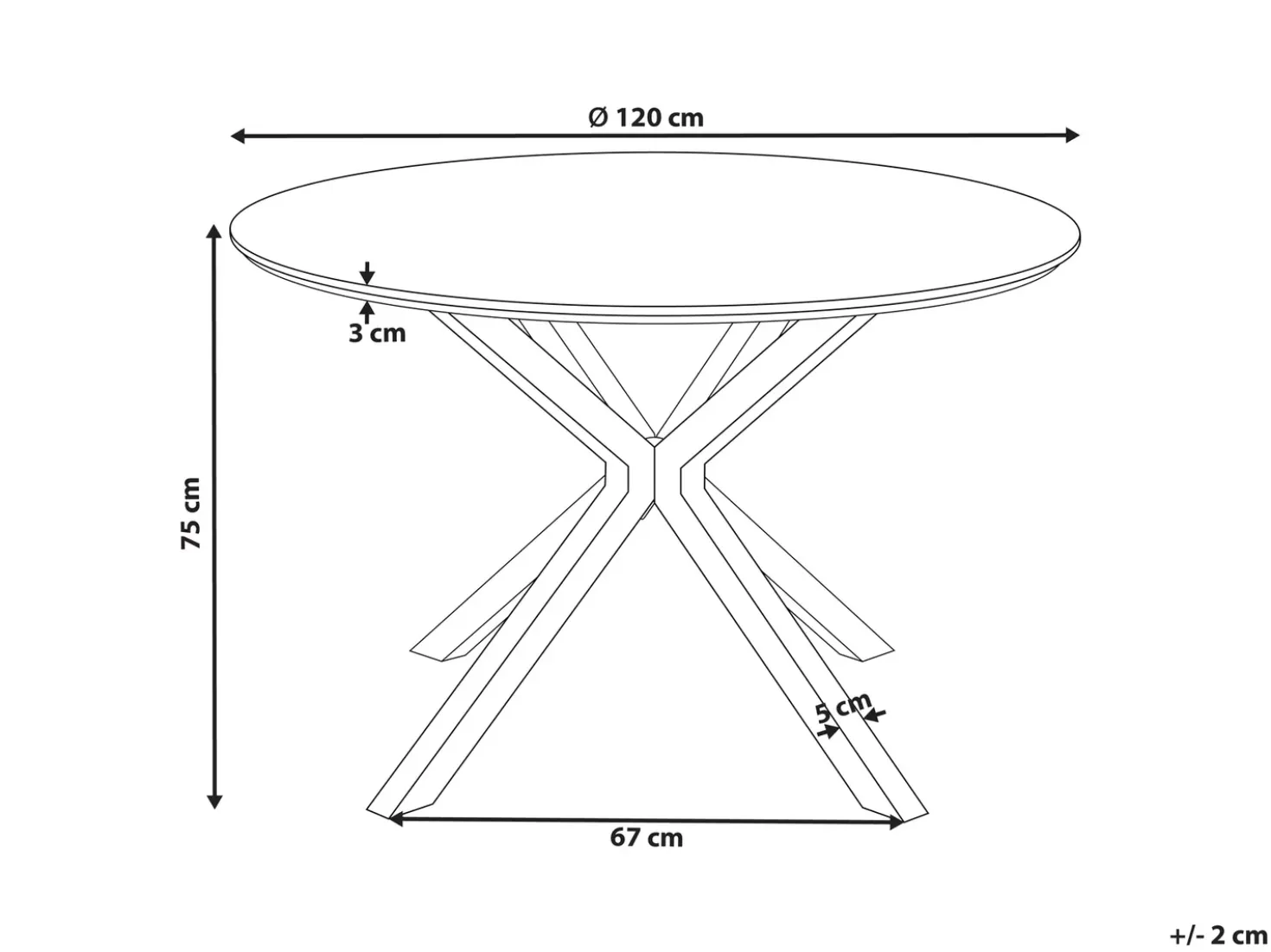 Tavolo da pranzo FITZROY Bianco 120 cm 120 cm
