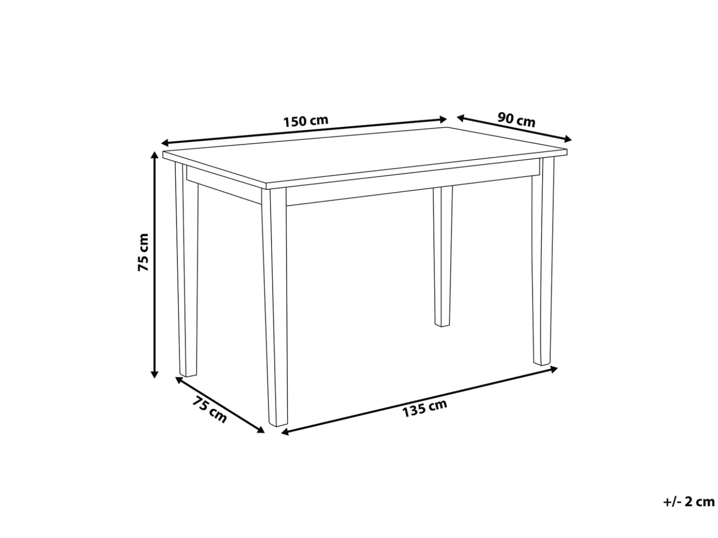 Tavolo da pranzo GEORGIA Nero 150 cm 90 cm Legno