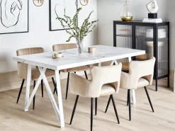 Tavolo da pranzo GRIEGER Marmo bianco 160 cm 90 cm
