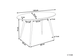 Tavolo da pranzo GUTIERE Marmo bianco 120 cm 70 cm
