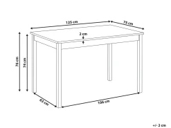 Tavolo da pranzo HOUSTON Rovere chiaro 125 cm 75 cm