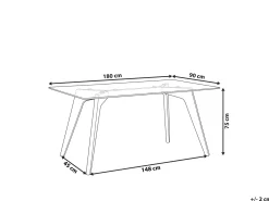 Tavolo da pranzo HUDSON Trasparente 180 cm 90 cm Vetro temperato