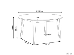 Tavolo da pranzo HUNTLEY Rovere chiaro 140 cm 140 cm