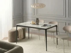 Tavolo da pranzo JOLLEIN Marmo bianco 140 cm 80 cm Vetro
