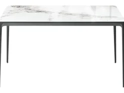 Tavolo da pranzo JOLLEIN Marmo bianco 140 cm 80 cm Vetro