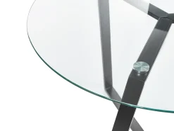 Tavolo da pranzo KEBRI Nero 100 cm 100 cm Vetro temperato