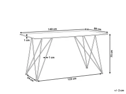 Tavolo da pranzo KENTON Marmo bianco 140 cm 80 cm Vetro temperato