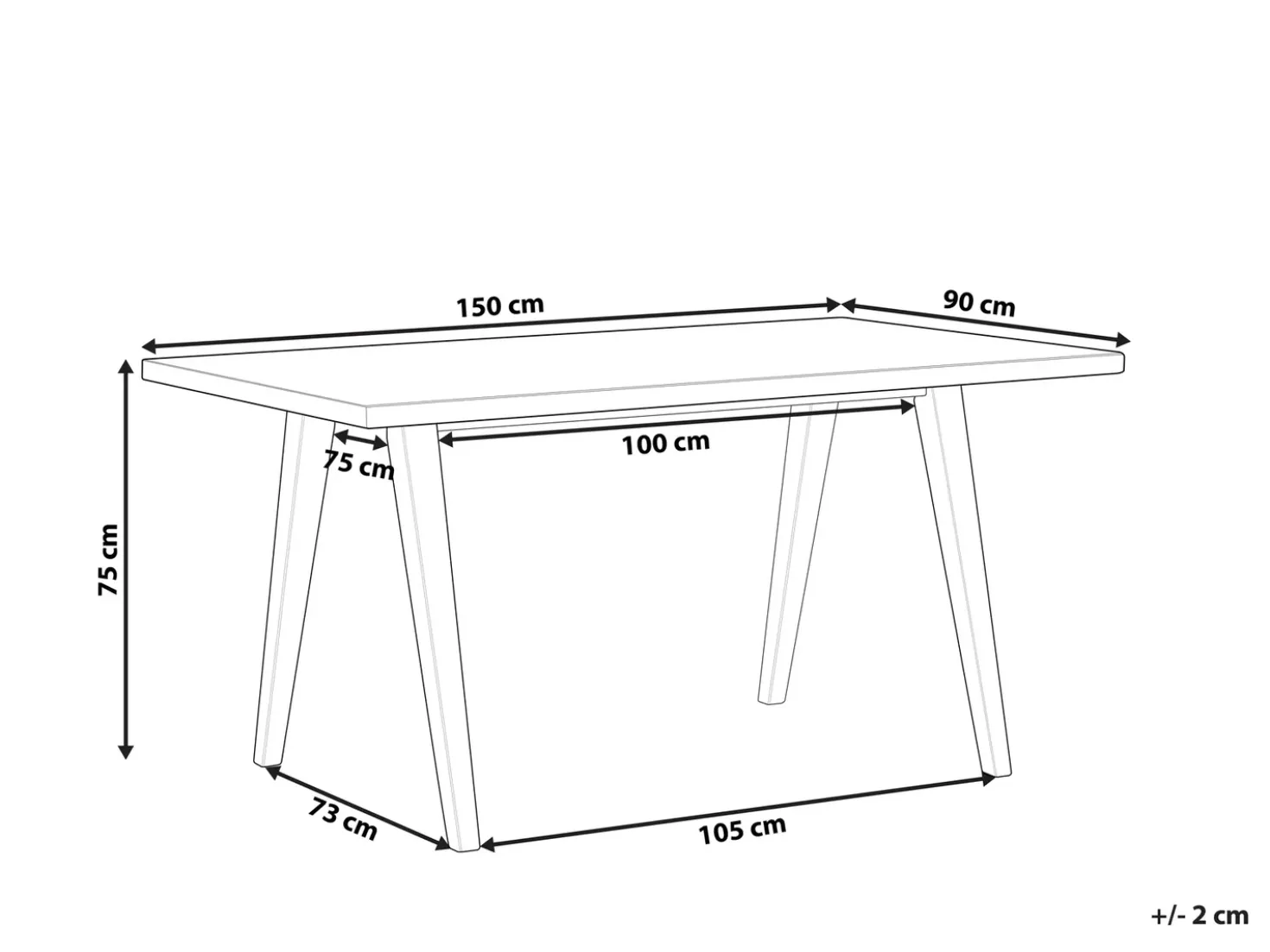 Tavolo da pranzo LENISTER Marrone/Nero 150 cm 90 cm