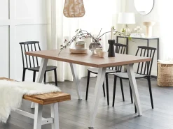 Tavolo da pranzo LENISTER Marrone/Bianco 150 cm 90 cm