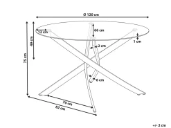Tavolo da pranzo MARAMO Argento 120 cm 120 cm Vetro temperato