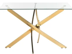 Tavolo da pranzo MARAMO Oro 120 cm 70 cm Vetro temperato
