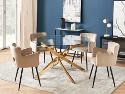 Tavolo da pranzo MARAMO Oro 120 cm 120 cm Vetro temperato