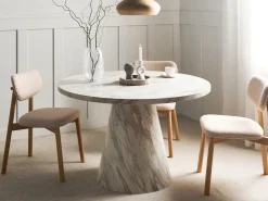 Tavolo da pranzo MERE Marmo bianco 120 cm 120 cm