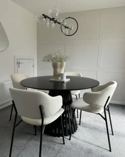 Tavolo da pranzo MESILLA Nero 120 cm 120 cm Legno d'acacia