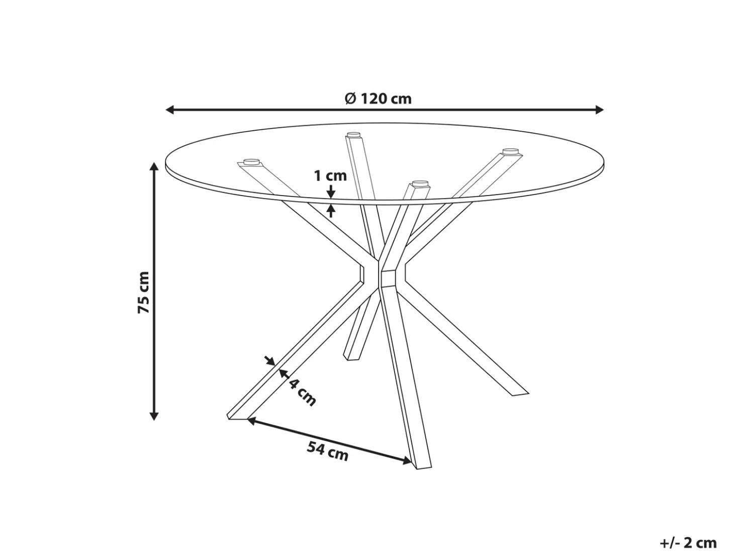 Tavolo da pranzo MESTON Nero 120 cm 120 cm Vetro temperato