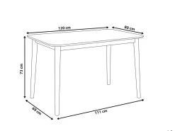 Tavolo da pranzo MODESTO Grigio 120 cm 80 cm Legno