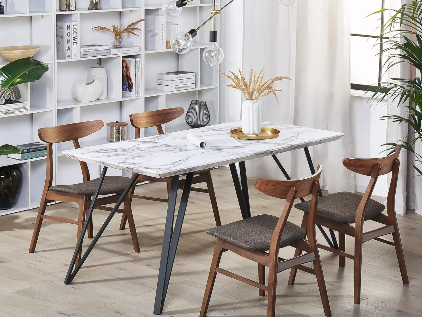 Tavolo da pranzo MOLDEN Marmo/Nero 150 cm 80 cm