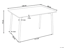 Tavolo da pranzo NEWBERRY Bianco 120 cm 80 cm