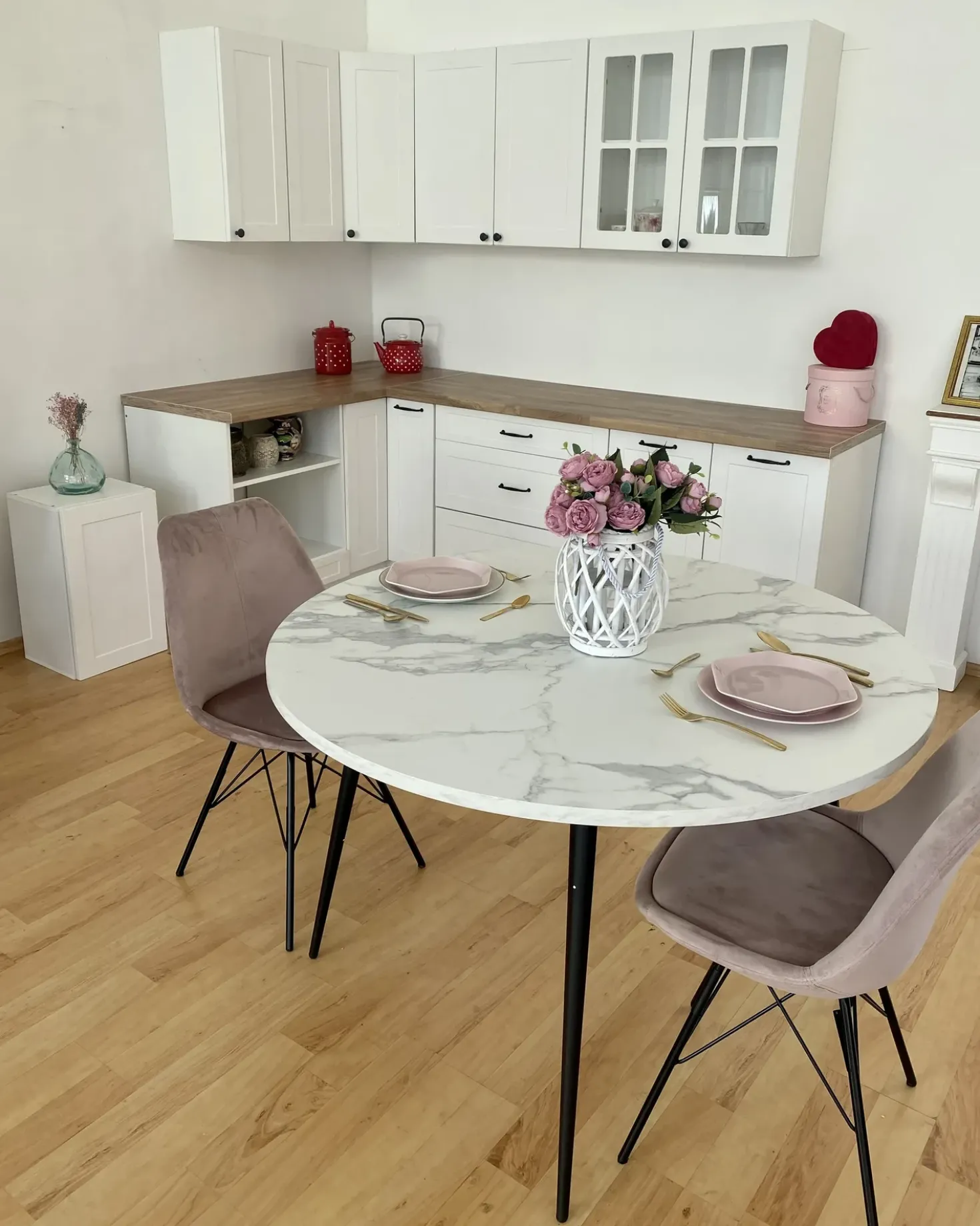 Tavolo da pranzo ODEON Marmo bianco 120 cm 120 cm