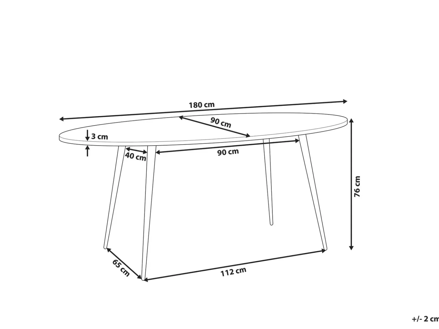 Tavolo da pranzo OTTAWA Marrone chiaro 180 cm 90 cm