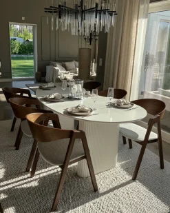 Tavolo da pranzo PEERY Bianco 198 cm 93 cm