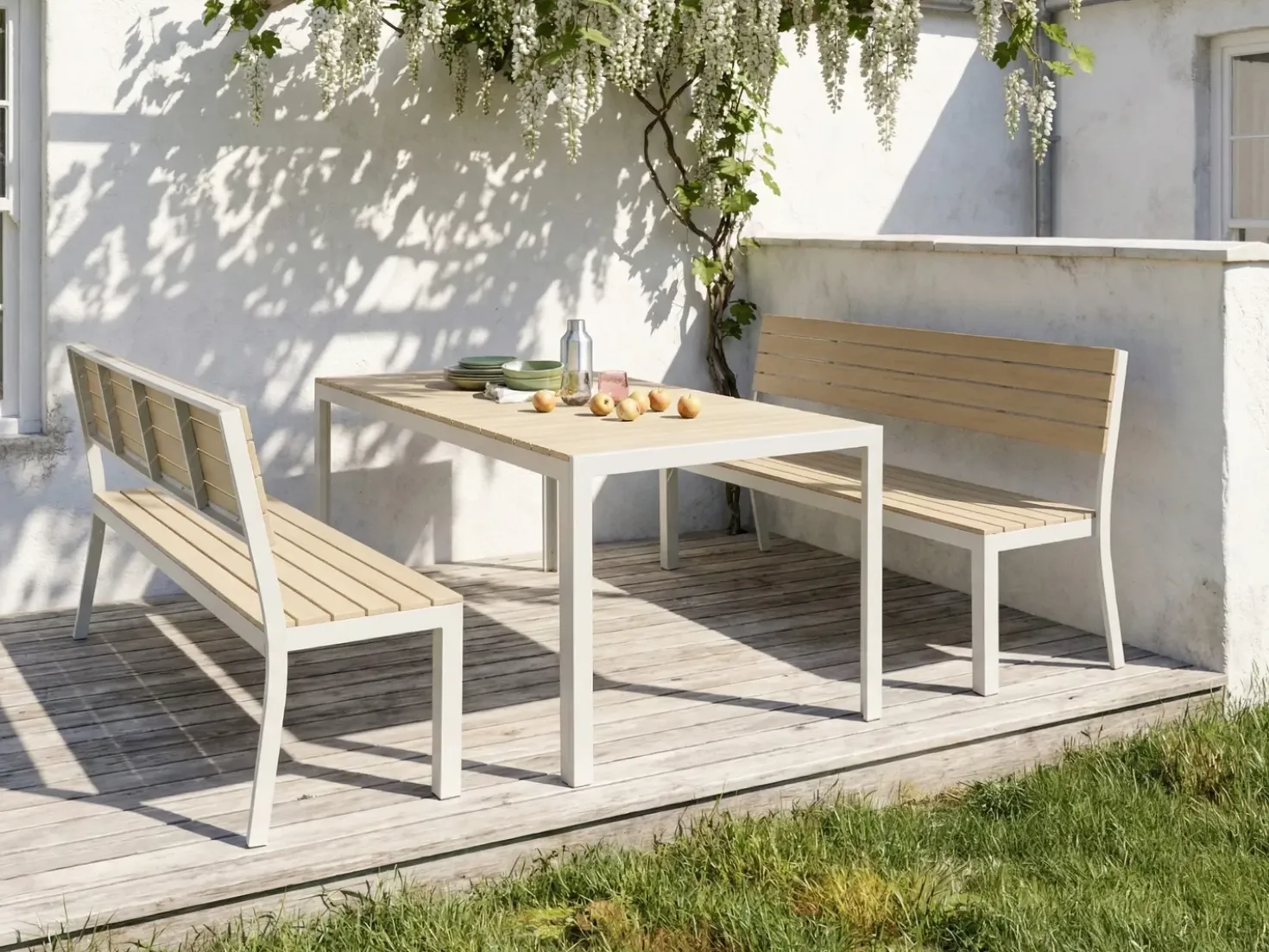 Tavolo da pranzo per 8 persone COMO 184 cm 90 cm Beige