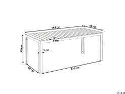 Tavolo da pranzo per 8 persone COMO 184 cm 90 cm Beige