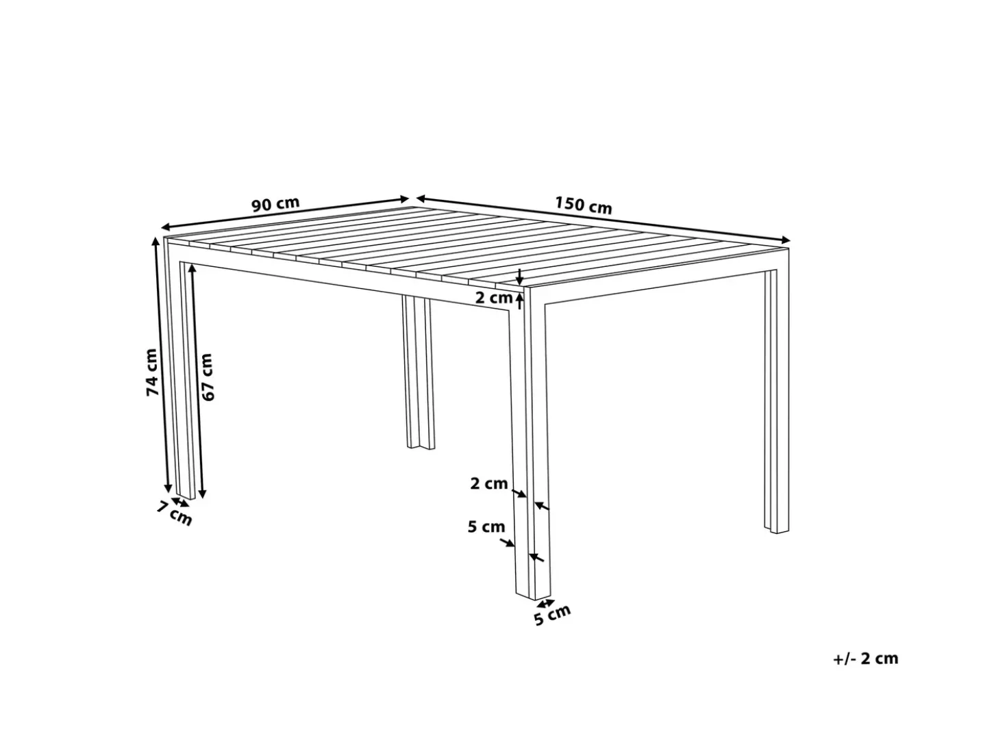 Tavolo da pranzo per 6 persone COMO 150 cm 90 cm Beige