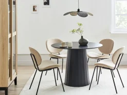 Tavolo da pranzo PLATO Nero 100 cm 100 cm Metallo