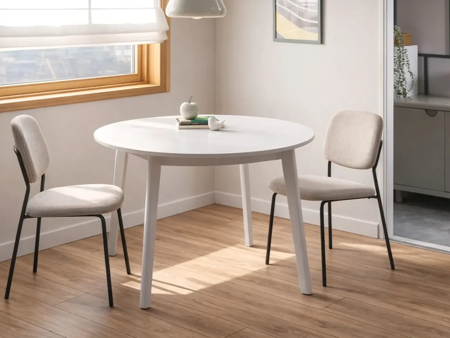 Tavolo da pranzo ROXBY Bianco 100 cm 100 cm Legno di pino