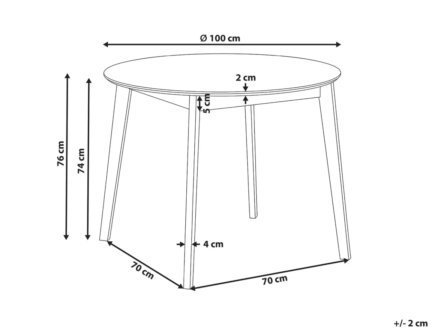 Tavolo da pranzo ROXBY Bianco 100 cm 100 cm Legno di pino